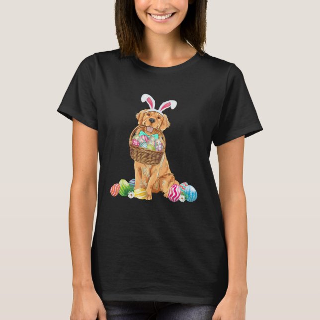 Golden Retriever Easter Day Bunny Eggs Easter Cost T-Shirt (Front)