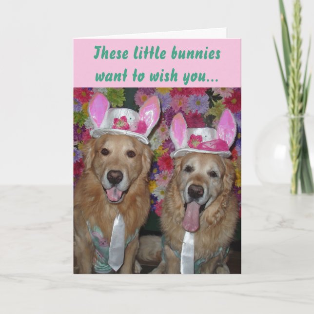 Golden Retriever Eggs-tra Special Easter Card (Front)