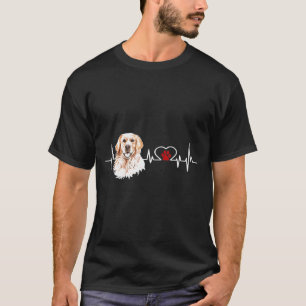 Golden Retriever Ekg Heartbeat Heart Line Dog Love T-Shirt