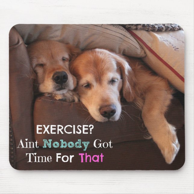 Golden Retriever Exercise Demotivational Mouse Mat (Front)
