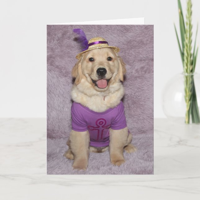 Golden Retriever Fabulous Puppy Birthday  Card (Front)