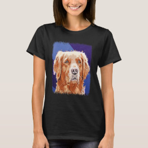 Golden Retriever Face Dog Portrait Colorful Dog Ar T-Shirt