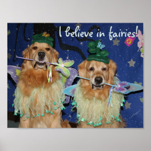 Golden Retriever Fairies Poster