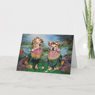 Golden Retriever Fairy Dust Birthday Card