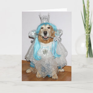 Golden Retriever Fairy Merry Christmas  Holiday Card