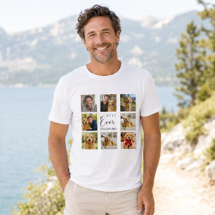 Golden Retriever father dad photo collage T-Shirt