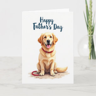 Golden Retriever Fathers Day Card
