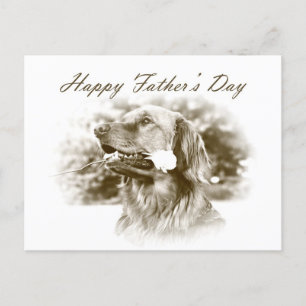 Golden Retriever Father's Day postcard