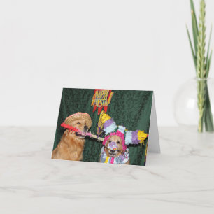 Golden Retriever Feliz Cumpleaños Piñata Birthday Card