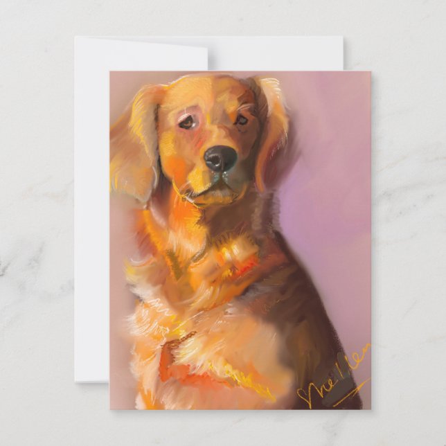 Golden Retriever Fine Art Digital Art Card Set (Front)
