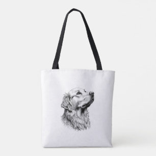 Golden Retriever Fine Line Art Phone Case Artist Tote Bag