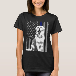 Golden Retriever-Flag American Thin Blue Line Usa T-Shirt