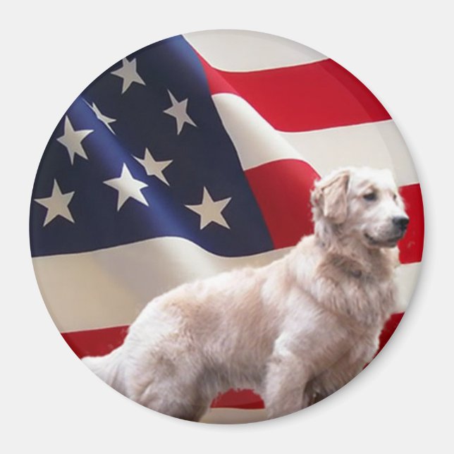 Golden Retriever Flag Magnet (Front)