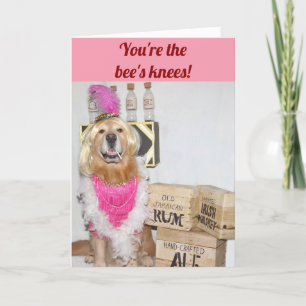 Golden Retriever Flapper Birthday Card