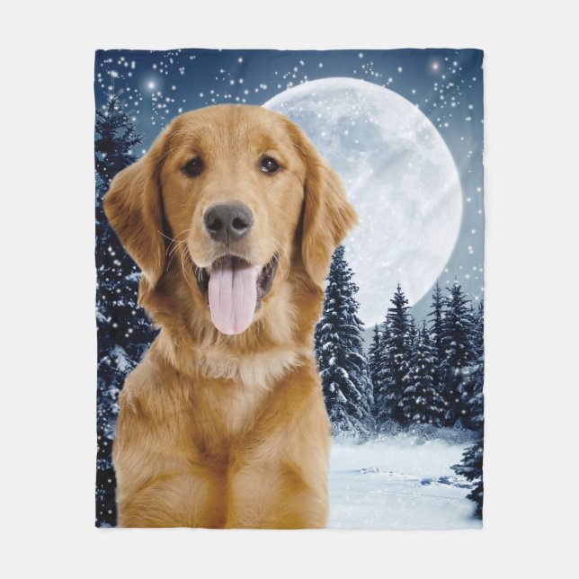 Golden Retriever Fleece Blanket (Front)