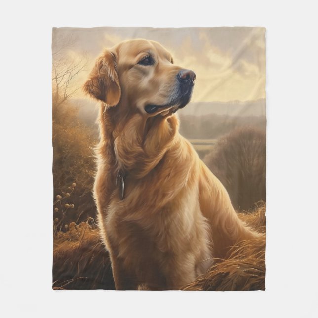 Golden Retriever Fleece Blanket (Front)