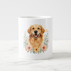 Golden Retriever Floral Coffee Mug