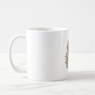 Golden Retriever Floral Vintage Engraving Design_1 Coffee Mug