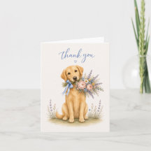 Golden Retriever Flower Bouquet Thank You