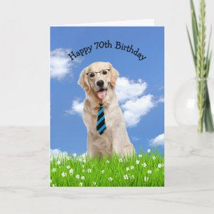 Golden Retriever For 70th Birthday Card