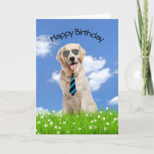 Golden Retriever For Birthday Card