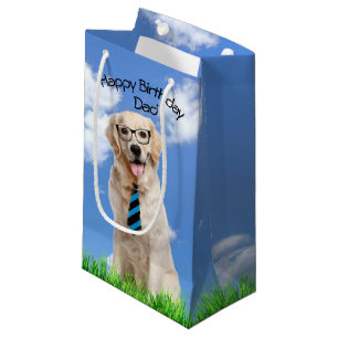 Golden Retriever For Dad's Birthday Small Gift Bag