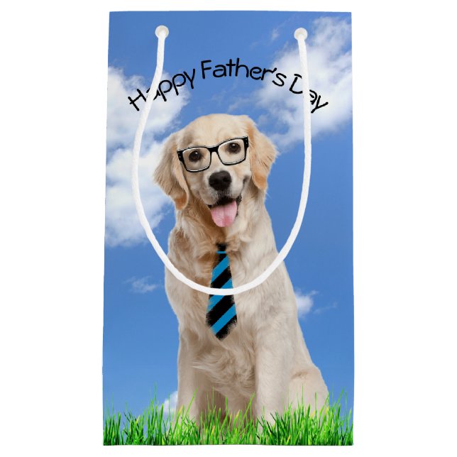 Golden Retriever For Father's Day  Small Gift Bag (Front)