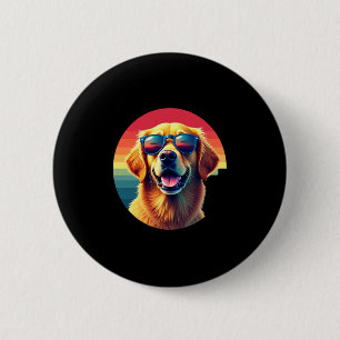 Golden Retriever for Kids Boys Girls Sunglasses Pe 6 Cm Round Badge