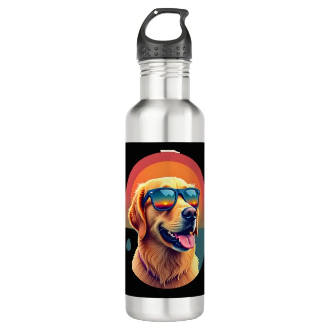 Golden Retriever for Kids Boys Girls Sunglasses Pe 710 Ml Water Bottle (Front)