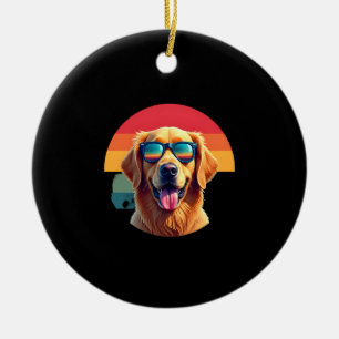 Golden Retriever for Kids Boys Girls Sunglasses Pe Ceramic Tree Decoration