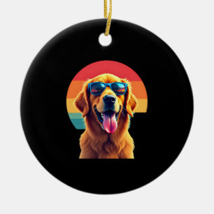 Golden Retriever for Kids Boys Girls Sunglasses Pe Ceramic Tree Decoration