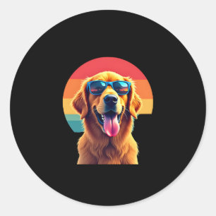 Golden Retriever for Kids Boys Girls Sunglasses Pe Classic Round Sticker