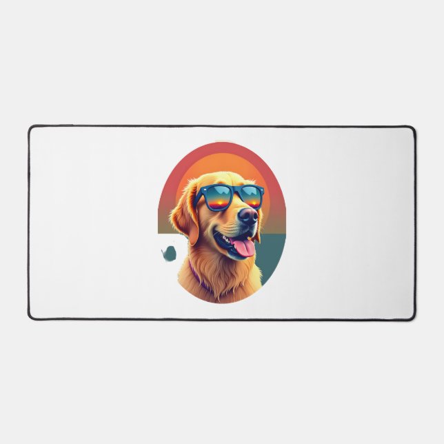 Golden Retriever for Kids Boys Girls Sunglasses Pe Desk Mat (Front)