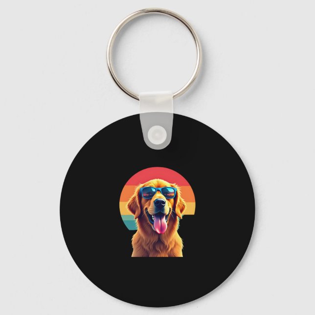 Golden Retriever for Kids Boys Girls Sunglasses Pe Key Ring (Front)