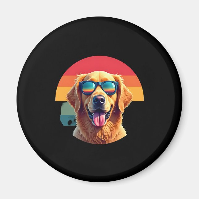 Golden Retriever for Kids Boys Girls Sunglasses Pe Magnet (Front)