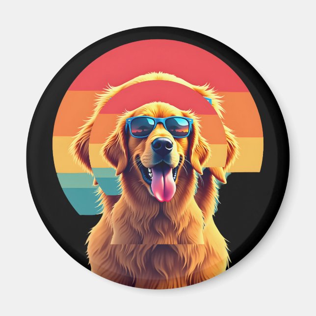 Golden Retriever for Kids Boys Girls Sunglasses Pe Magnet (Front)