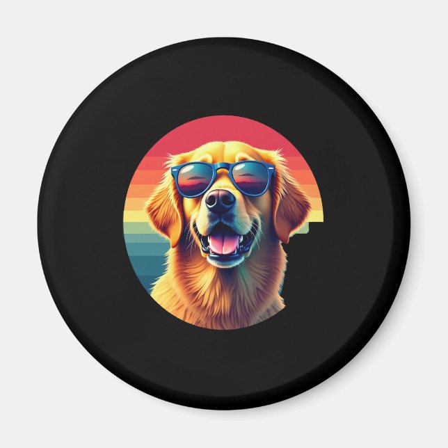 Golden Retriever for Kids Boys Girls Sunglasses Pe Magnet (Front)
