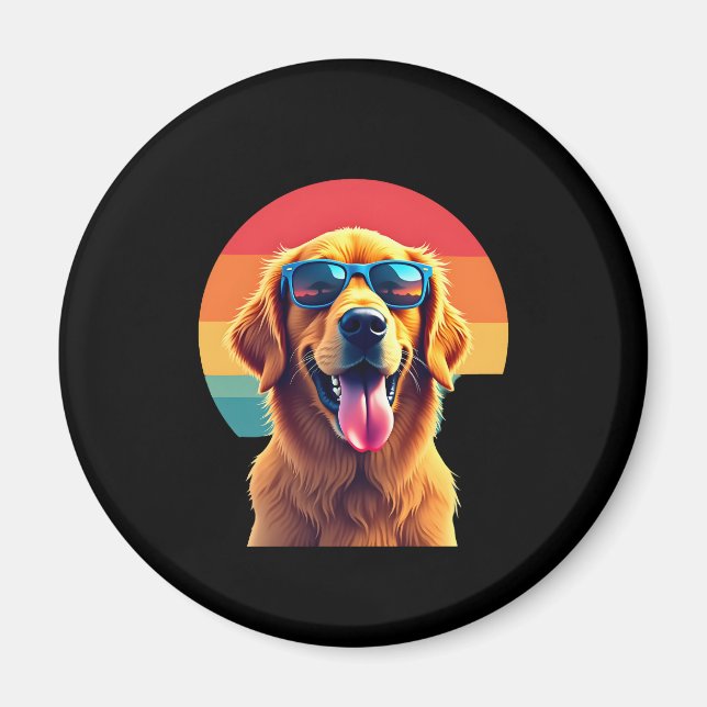 Golden Retriever for Kids Boys Girls Sunglasses Pe Magnet (Front)