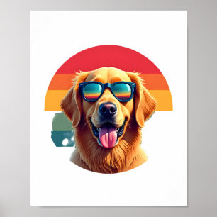 Golden Retriever for Kids Boys Girls Sunglasses Pe Poster