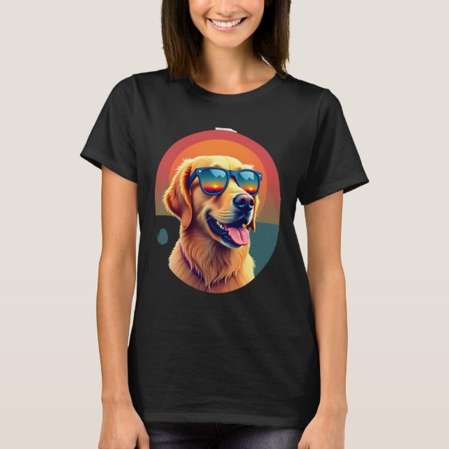 Golden Retriever for Kids Boys Girls Sunglasses Pe T-Shirt (Front)