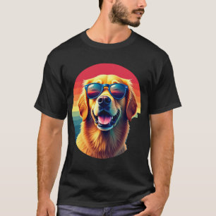 Golden Retriever for Kids Boys Girls Sunglasses Pe T-Shirt