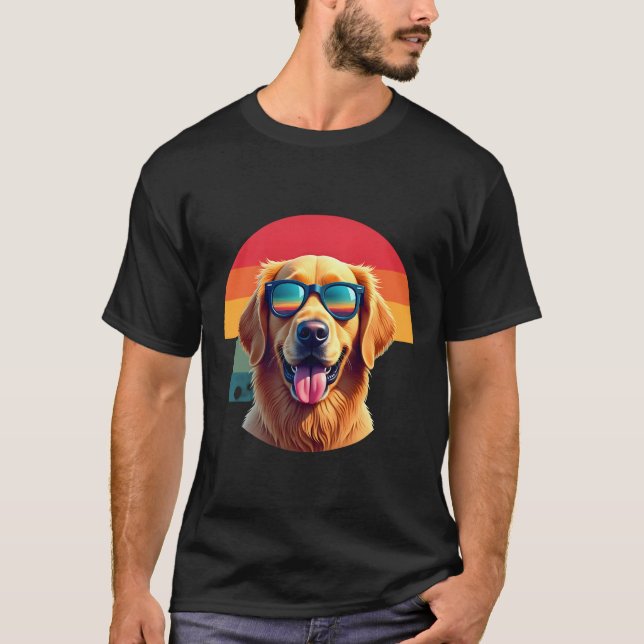 Golden Retriever for Kids Boys Girls Sunglasses Pe T-Shirt (Front)