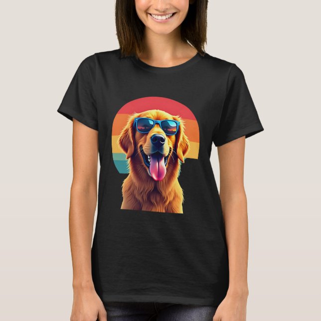 Golden Retriever for Kids Boys Girls Sunglasses Pe T-Shirt (Front)