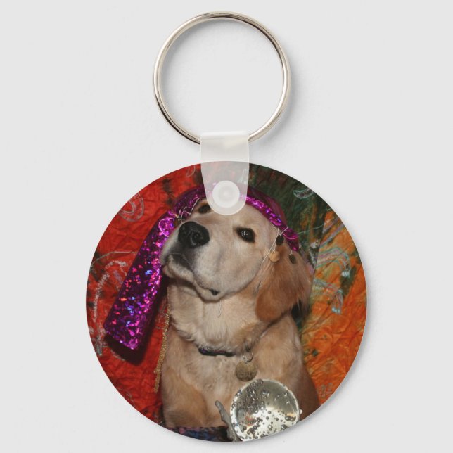 Golden Retriever Fortune Teller Key Ring (Front)
