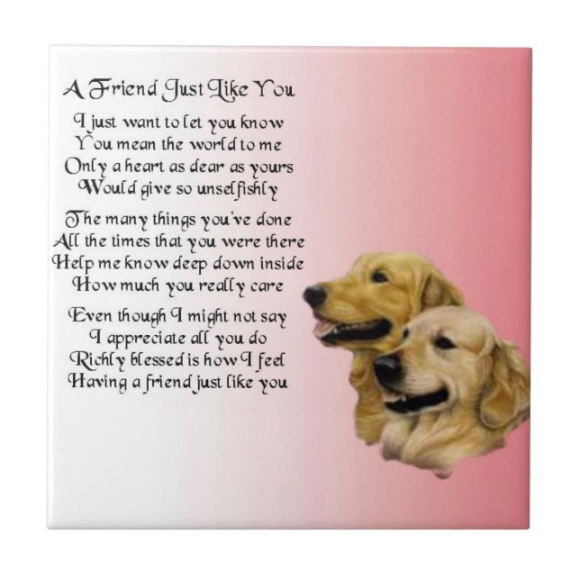 Golden Retriever - Friend Poem Tile (Front)