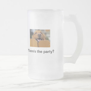 Golden Retriever Frosted Glass Mug, Party Beer Mug