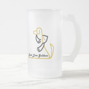 Golden Retriever Frosted Mug, Just Love Goldens Glass Beer Mug