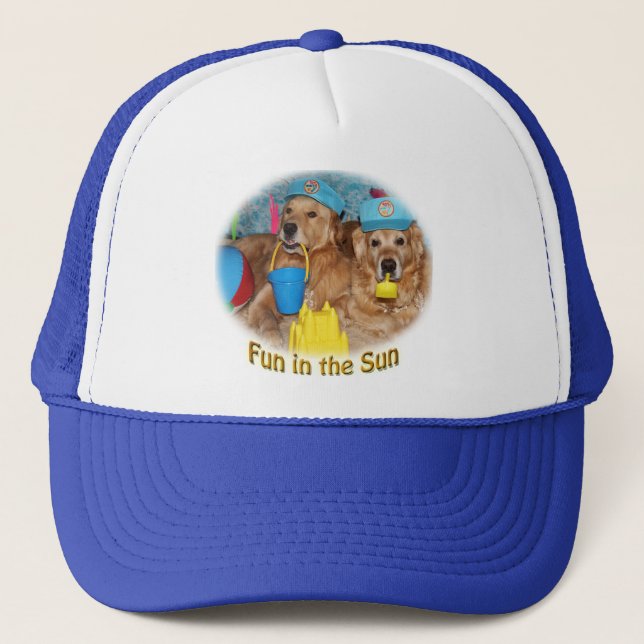 Golden Retriever Fun in the Sun Trucker Hat (Front)