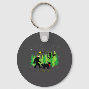 Golden Retriever Funny Bigfoot Christmas Alien Ufo Key Ring