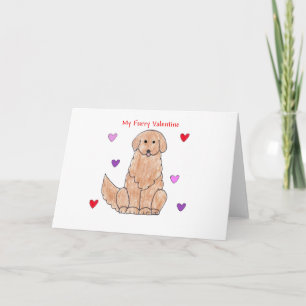 Golden Retriever Furry Valentine Holiday Card